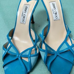 Jimmy Choo Turquise  Sandals 3 1/2" heel